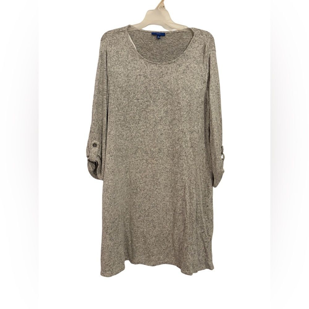 Apt. 9 Women’s XL Heathered Knit Dress | Roll-Tab Sleeves